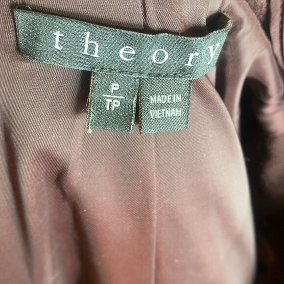 Theory camire honorum duffle coat burgundy wool/cashmere size P - Picture 6 of 8